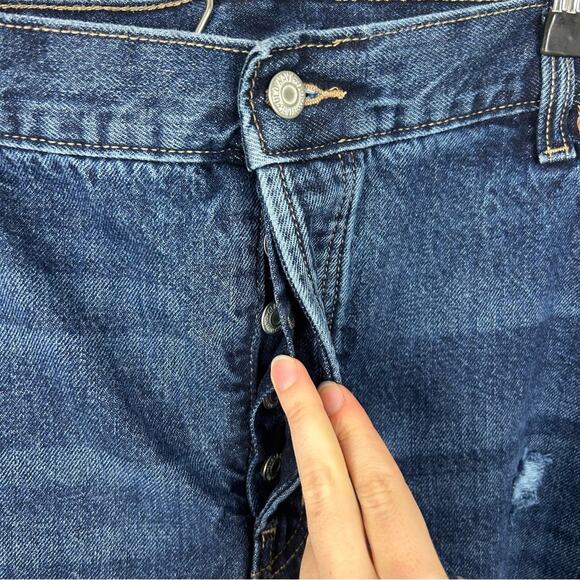 Old Navy High Rise Slouchy Straight Button Fly Distressed Jeans Size 20 - Picture 4 of 10